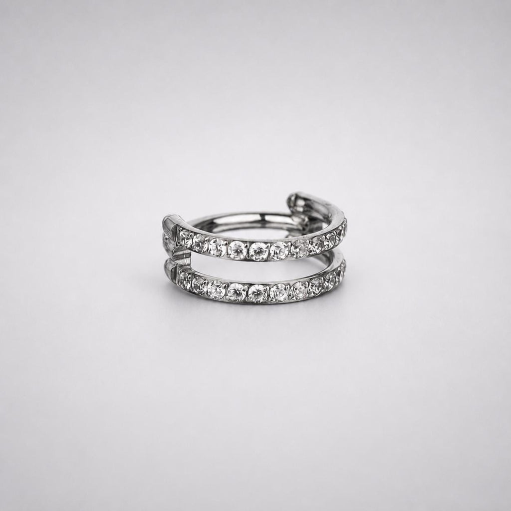 ETSY 4540677753 | IMAGE 10 | Titanium Double Row CZ Septum Clicker