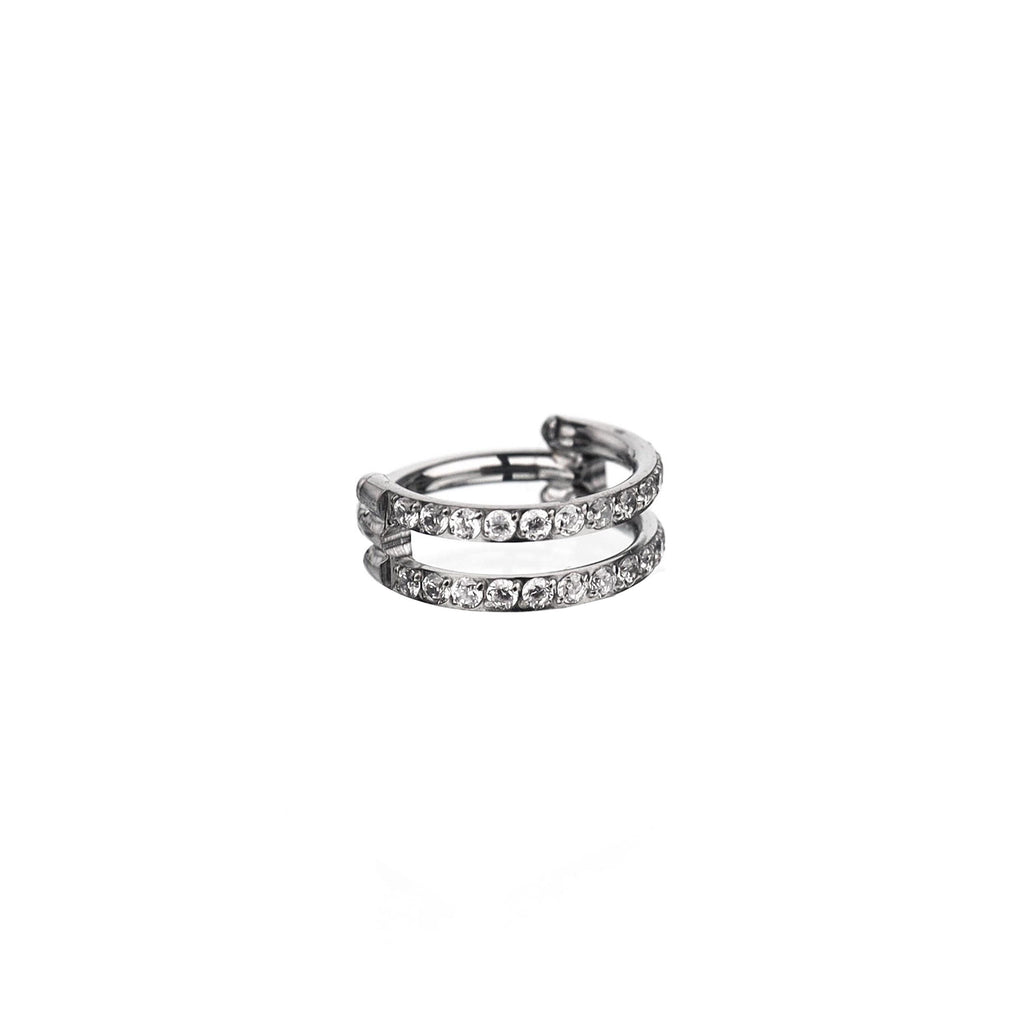 ETSY 4540677753 | IMAGE 5 | Titanium Double Row CZ Septum Clicker