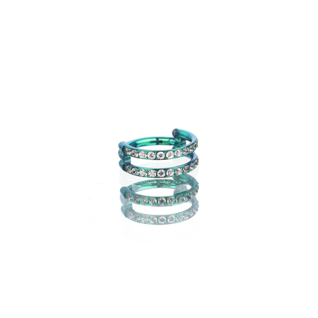 ETSY 4540677753 | IMAGE 7 | Titanium Double Row CZ Septum Clicker