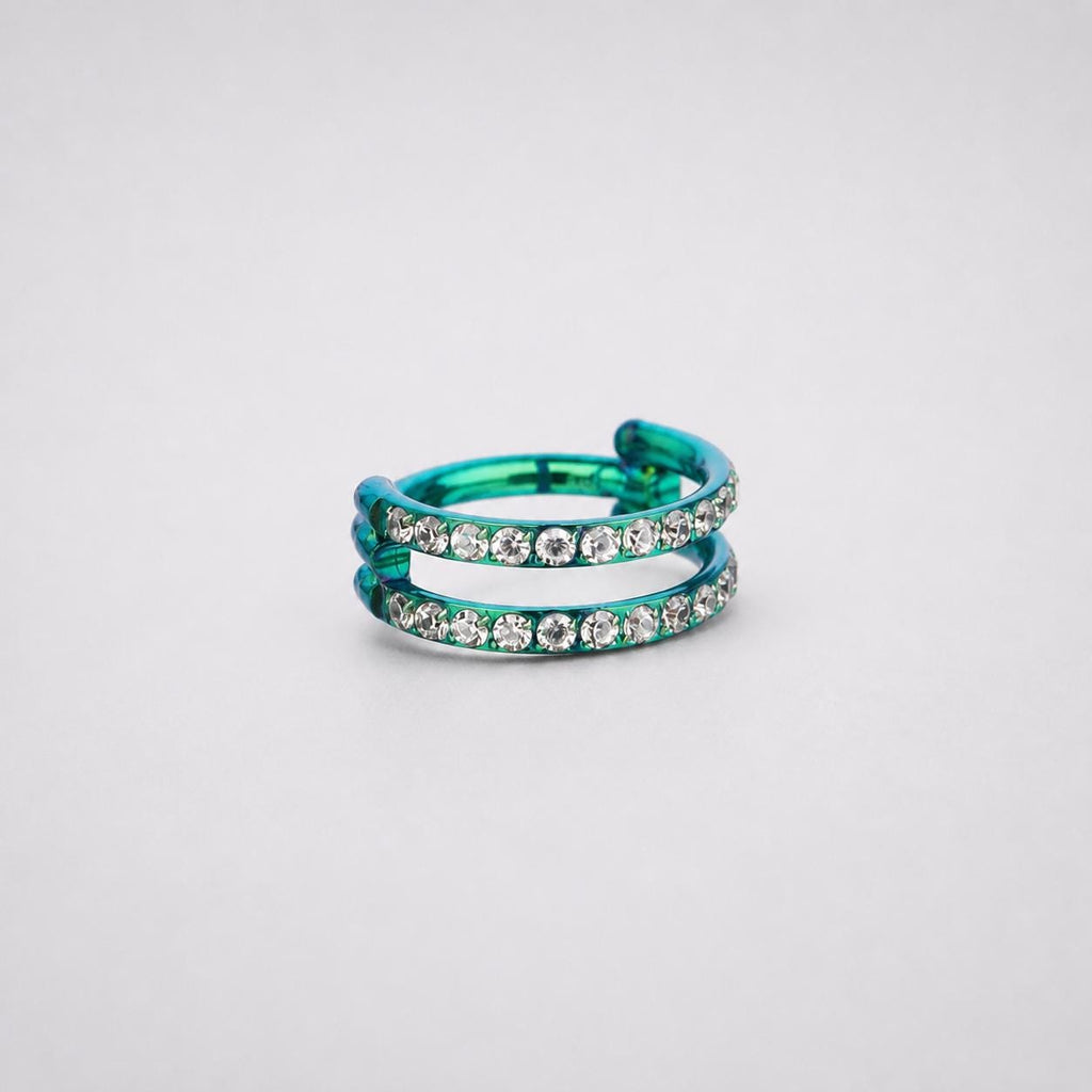 ETSY 4540677753 | IMAGE 9 | Titanium Double Row CZ Septum Clicker