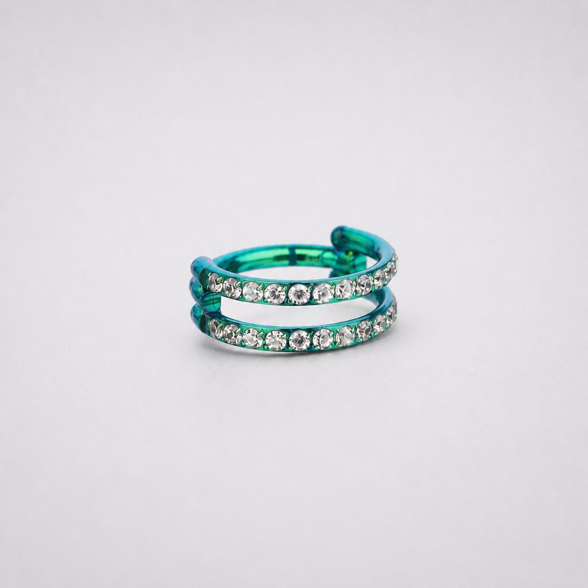 ETSY 4540677753 | IMAGE 9 | Titanium Double Row CZ Septum Clicker