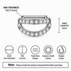 ETSY 4540752038 | IMAGE 16 | Titanium Double & Triple Row CZ Septum Clicker