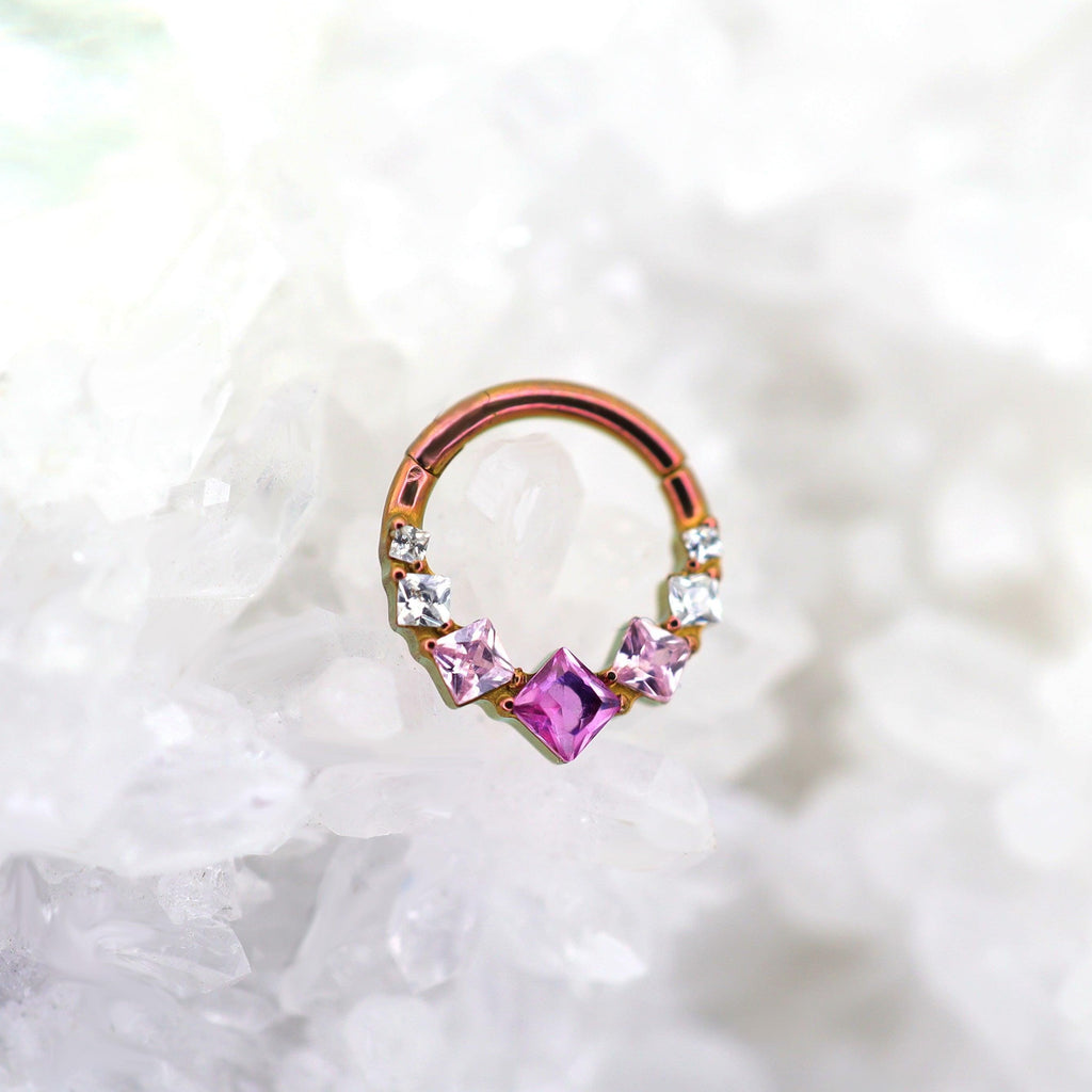 ETSY 4546021452 | IMAGE 3 | Titanium Gradient Square Gem Septum Clicker