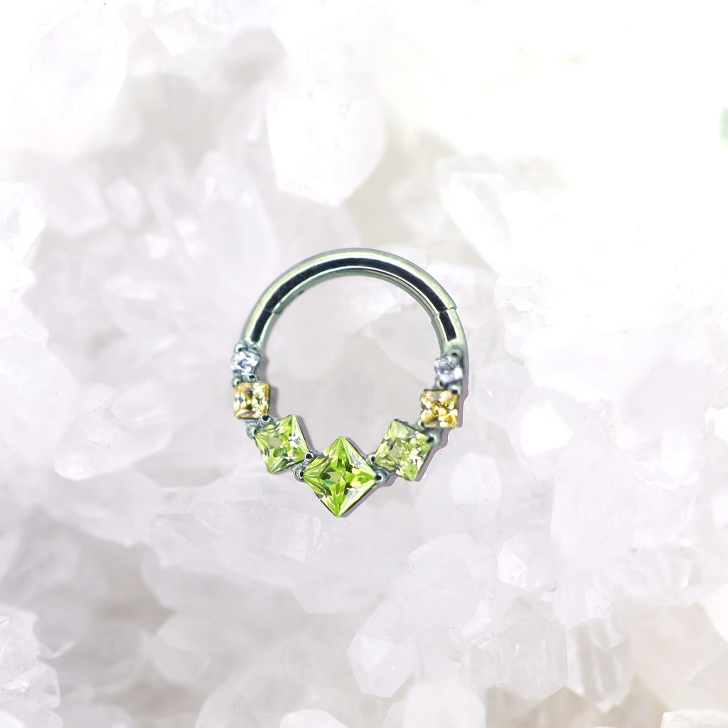 ETSY 4546021452 | IMAGE 4 | Titanium Gradient Square Gem Septum Clicker