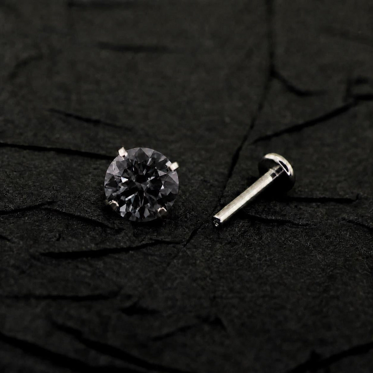 ETSY 4553776226 | IMAGE 6 | Smoky Gray Moissanite Flat Back Stud