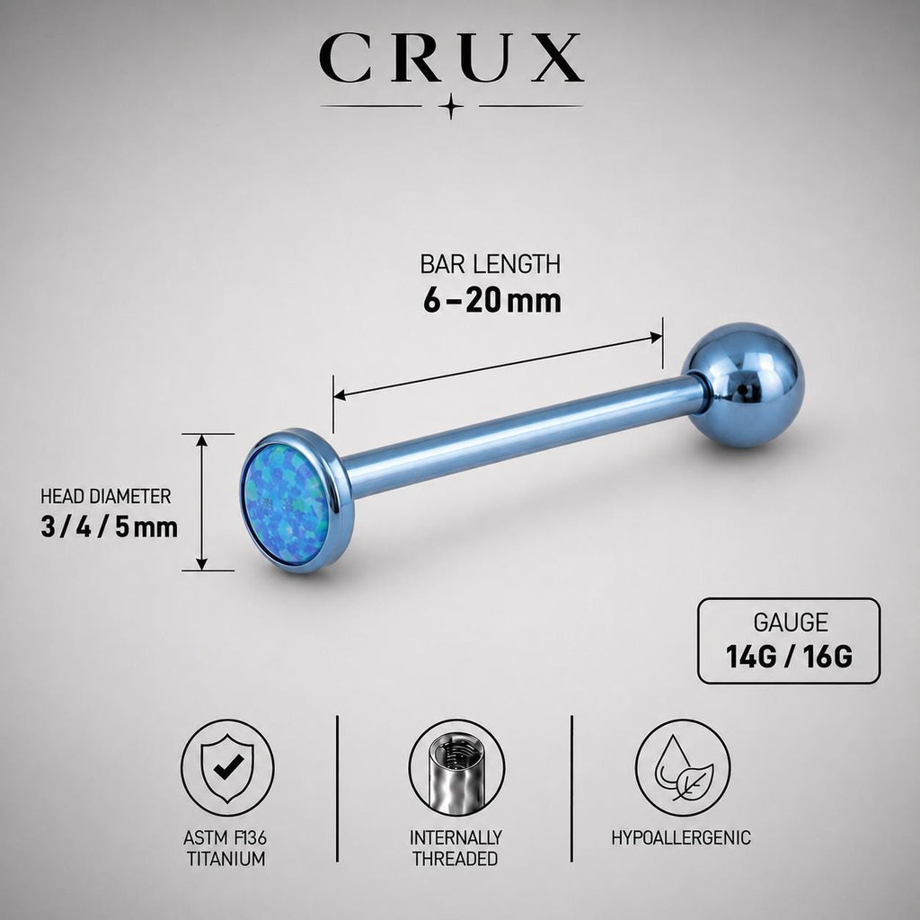 Australian Opal Titanium Barbell detail 13