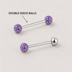 ETSY 4565844307 | IMAGE 7 | Crystal Disco Ball Titanium Barbell
