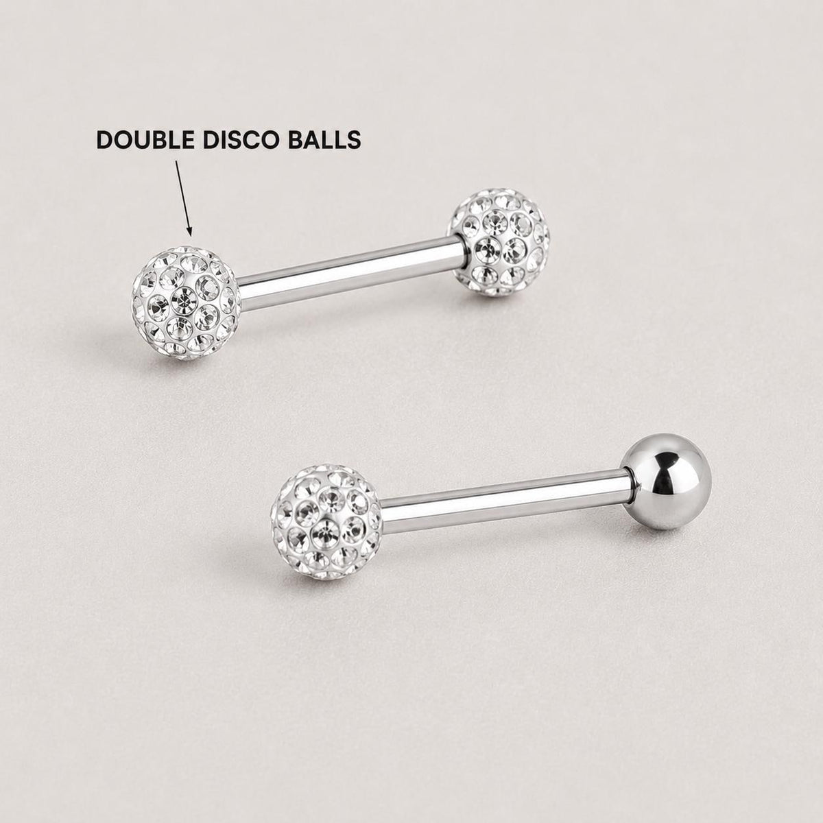 ETSY 4565844307 | IMAGE 8 | Crystal Disco Ball Titanium Barbell