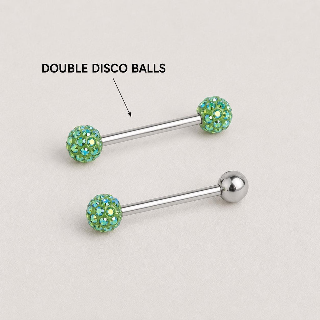 ETSY 4565844307 | IMAGE 9 | Crystal Disco Ball Titanium Barbell