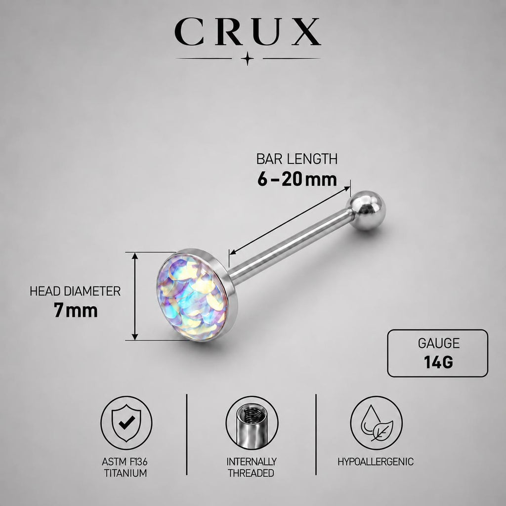ETSY 4565848478 | IMAGE 17 | Mermaid Scale Titanium Barbell