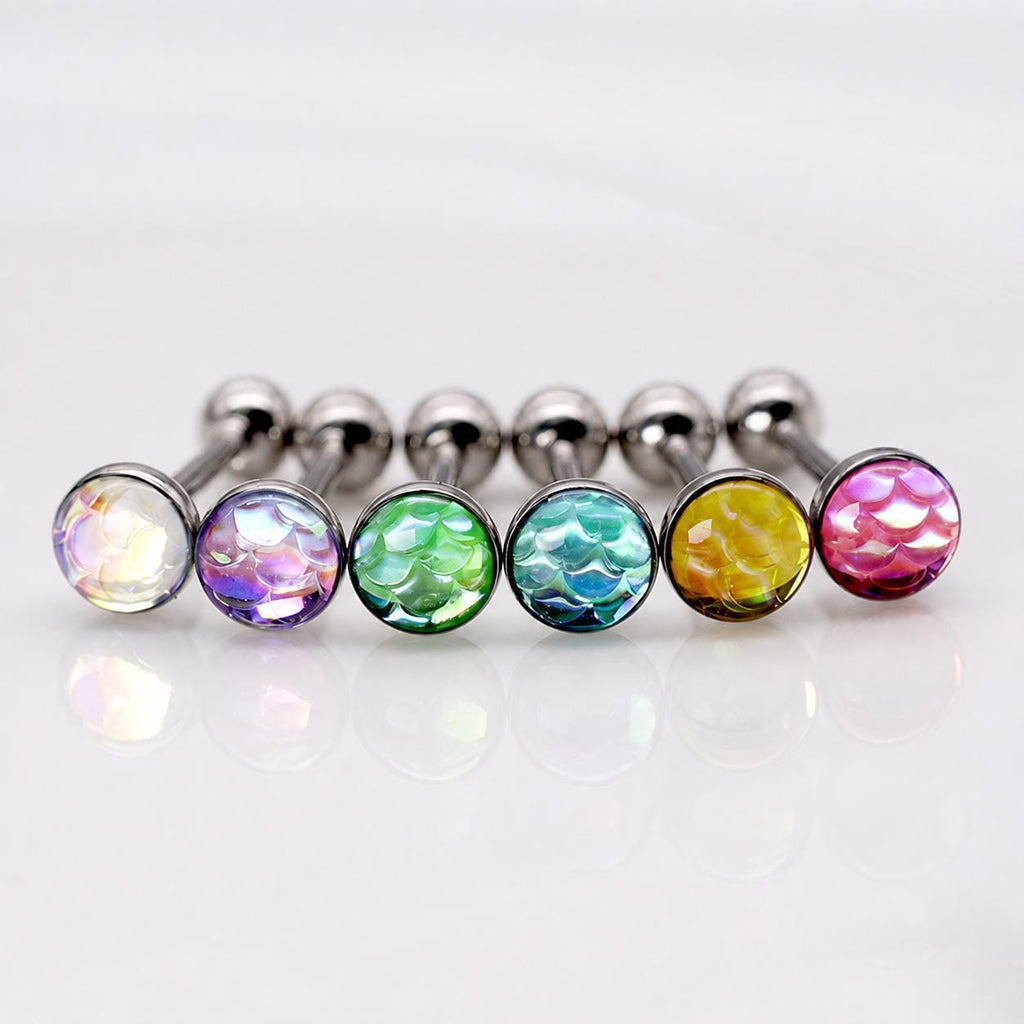 ETSY 4565848478 | IMAGE 9 | Mermaid Scale Titanium Barbell