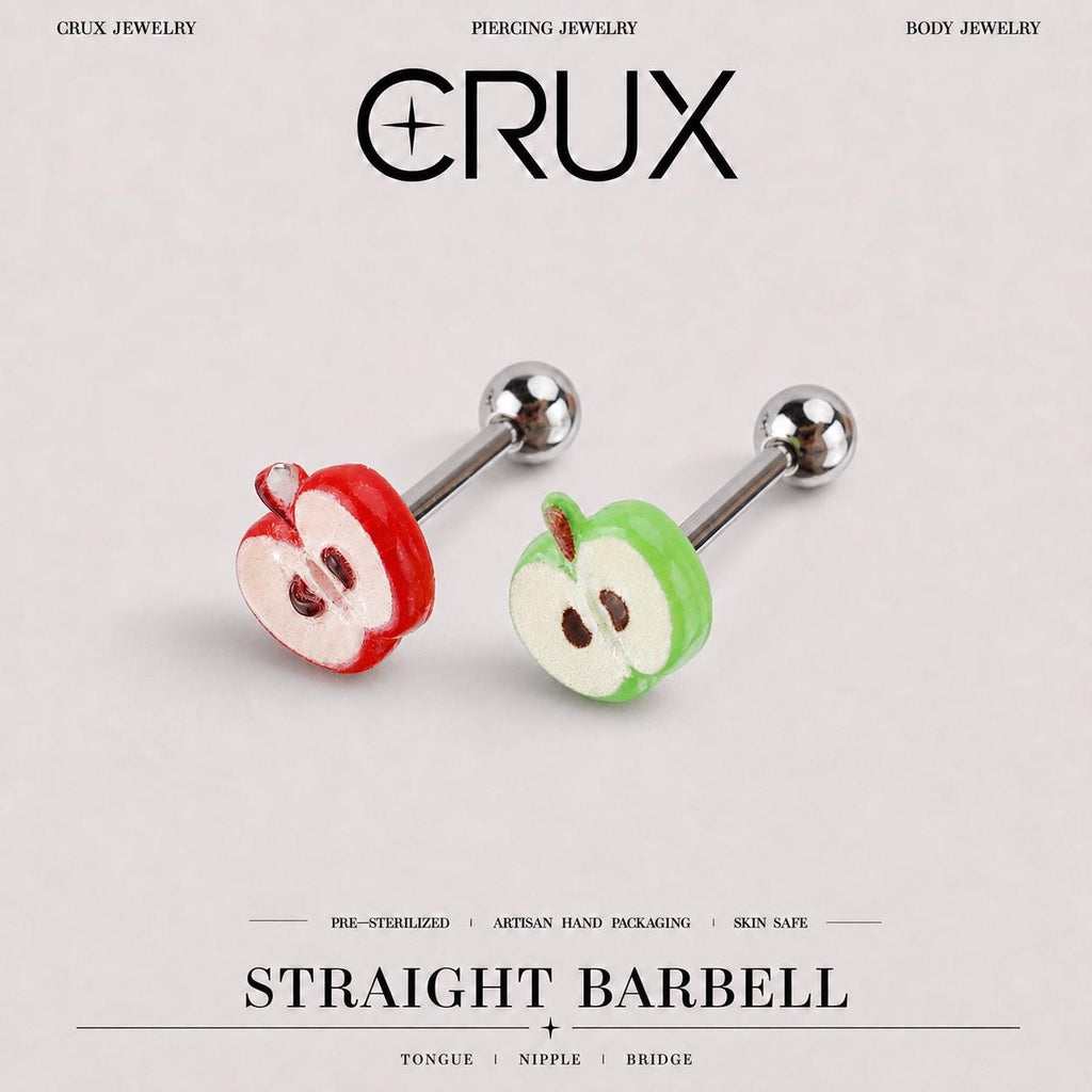 ETSY 4567131893 | IMAGE 1 | Apple Slice Titanium Barbell