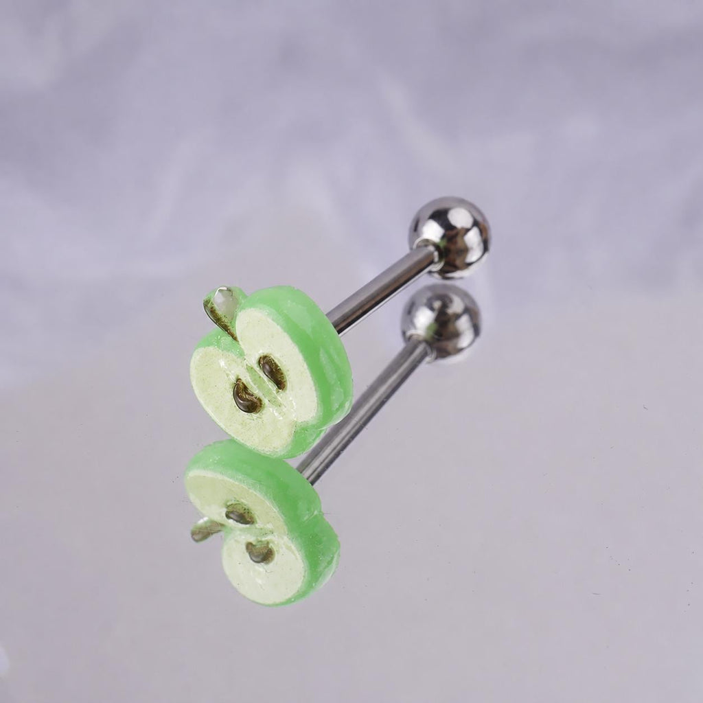 ETSY 4567131893 | IMAGE 4 | Apple Slice Titanium Barbell