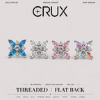 Opal Crystal Flower F136 Titanium flat-back jewelry image 01
