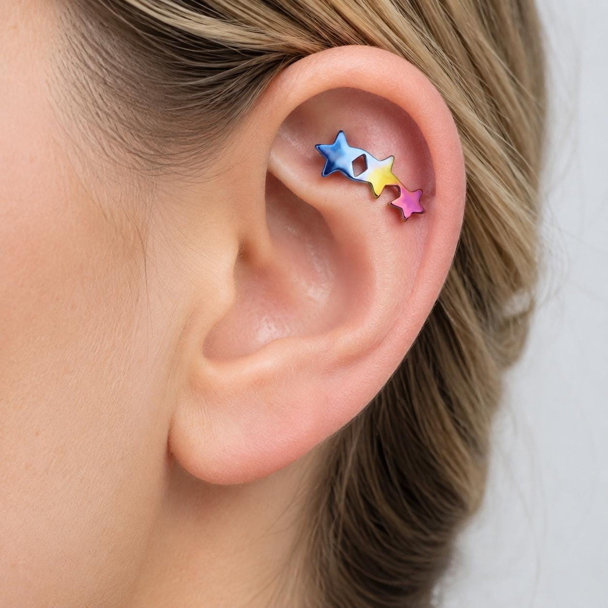 Triple Butterfly & Star F136 Titanium flat-back jewelry image 02