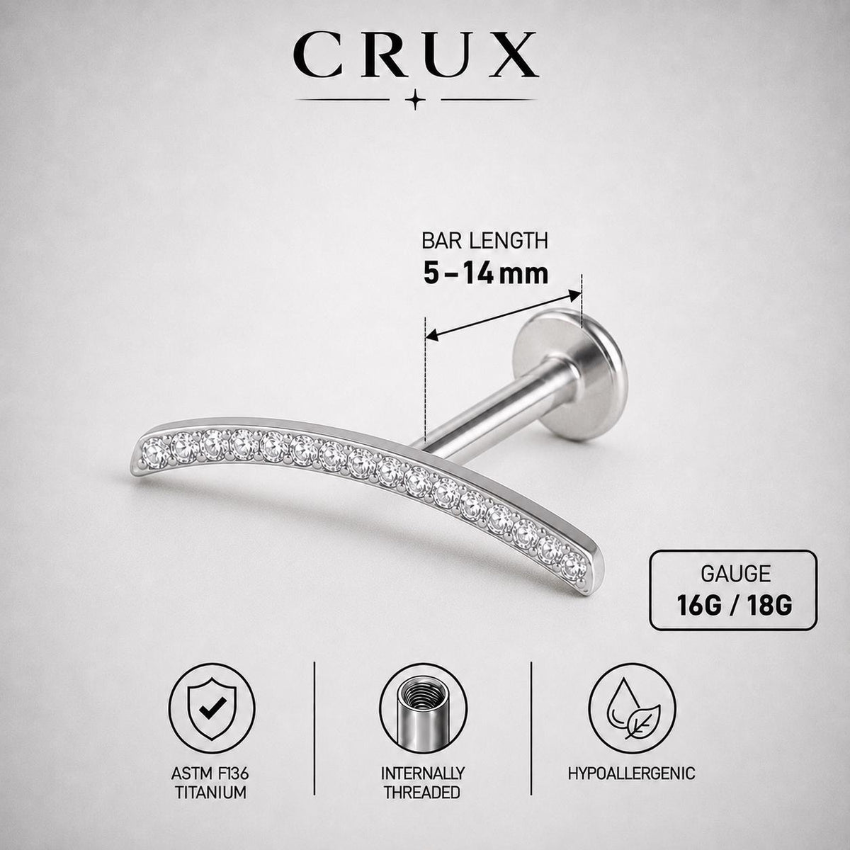 Curved Pavé F136 Titanium flat-back jewelry image 13