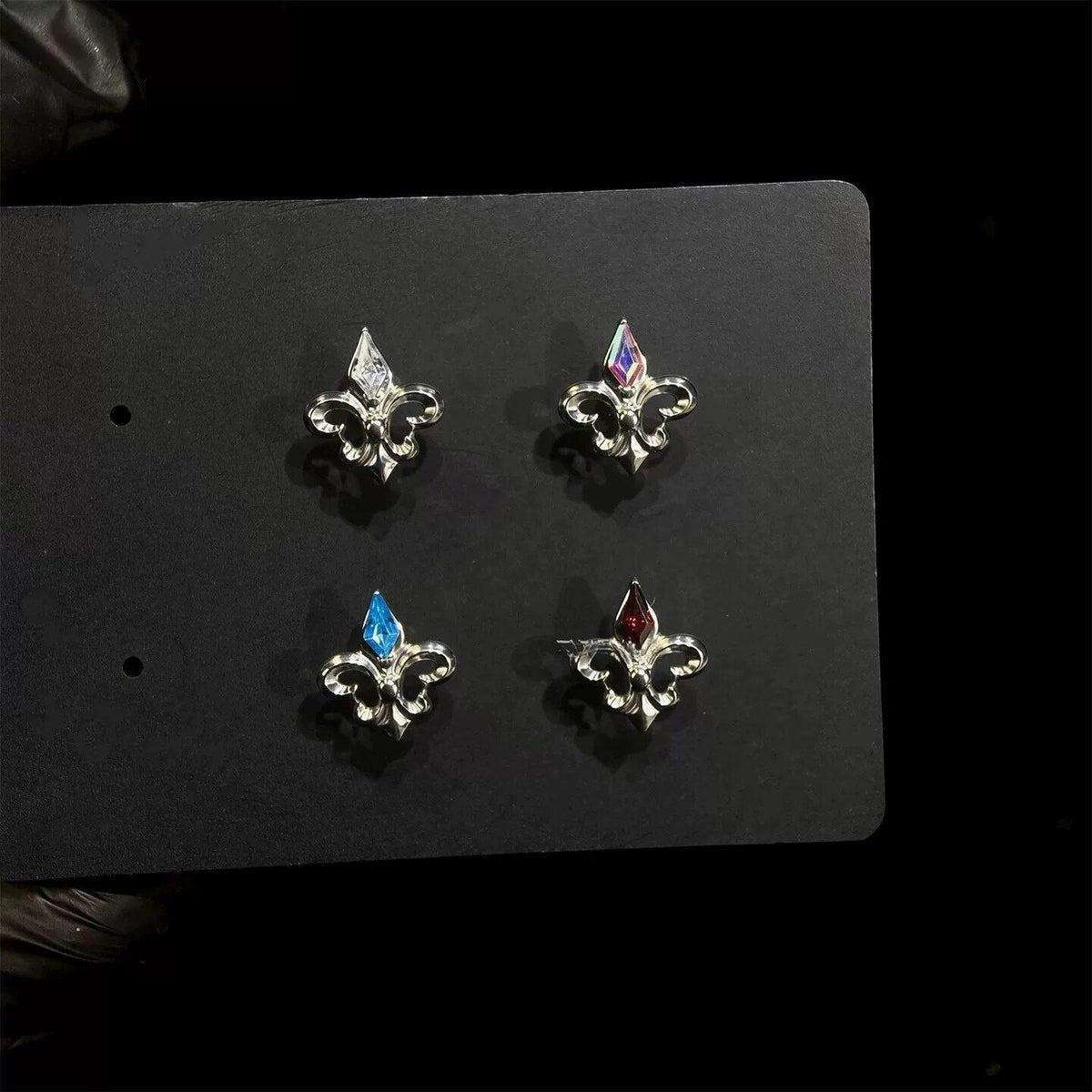 Crystal Fleur-de-Lis F136 Titanium flat-back jewelry image 07