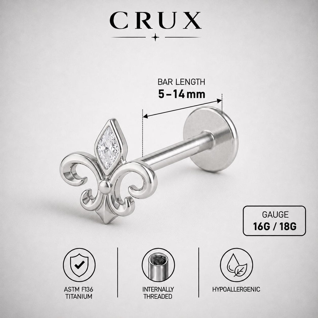 Crystal Fleur-de-Lis F136 Titanium flat-back jewelry image 13