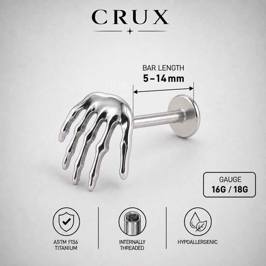 Skeleton Hand F136 Titanium flat-back jewelry image 10