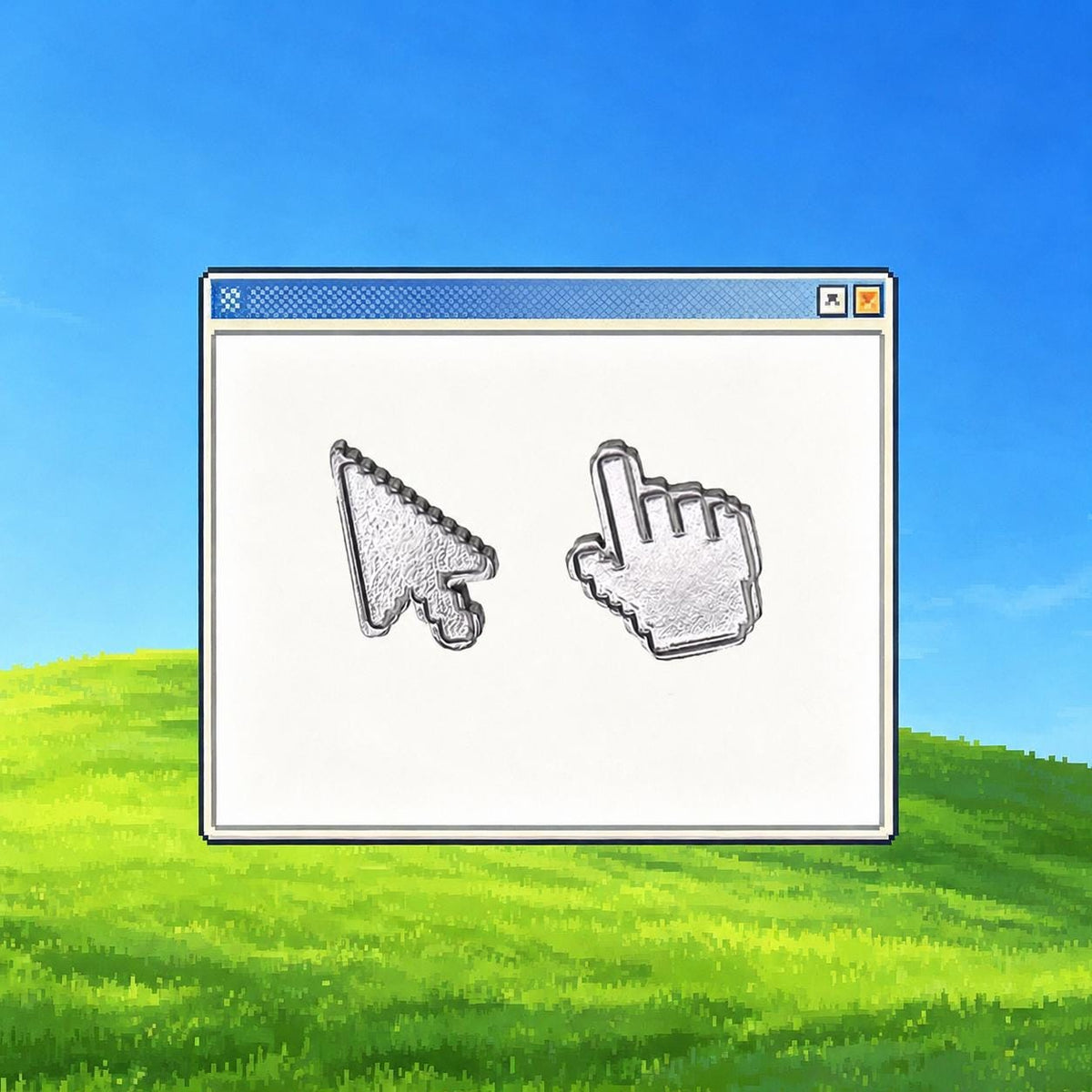 Pixel Cursor F136 Titanium flat-back jewelry image 03