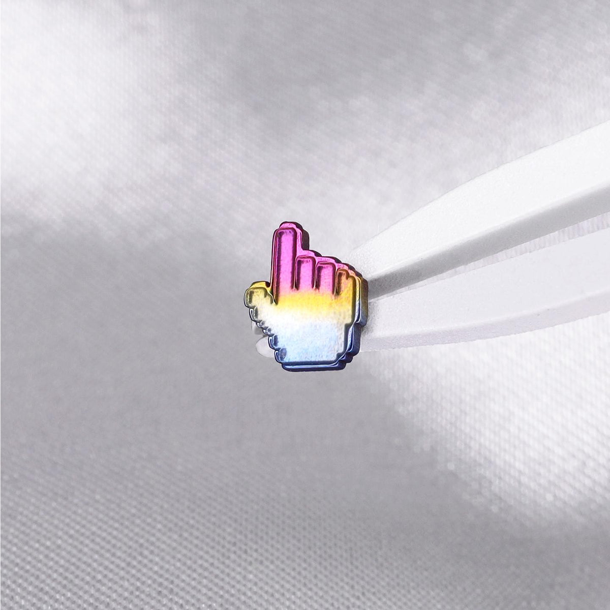 Pixel Cursor F136 Titanium flat-back jewelry image 06