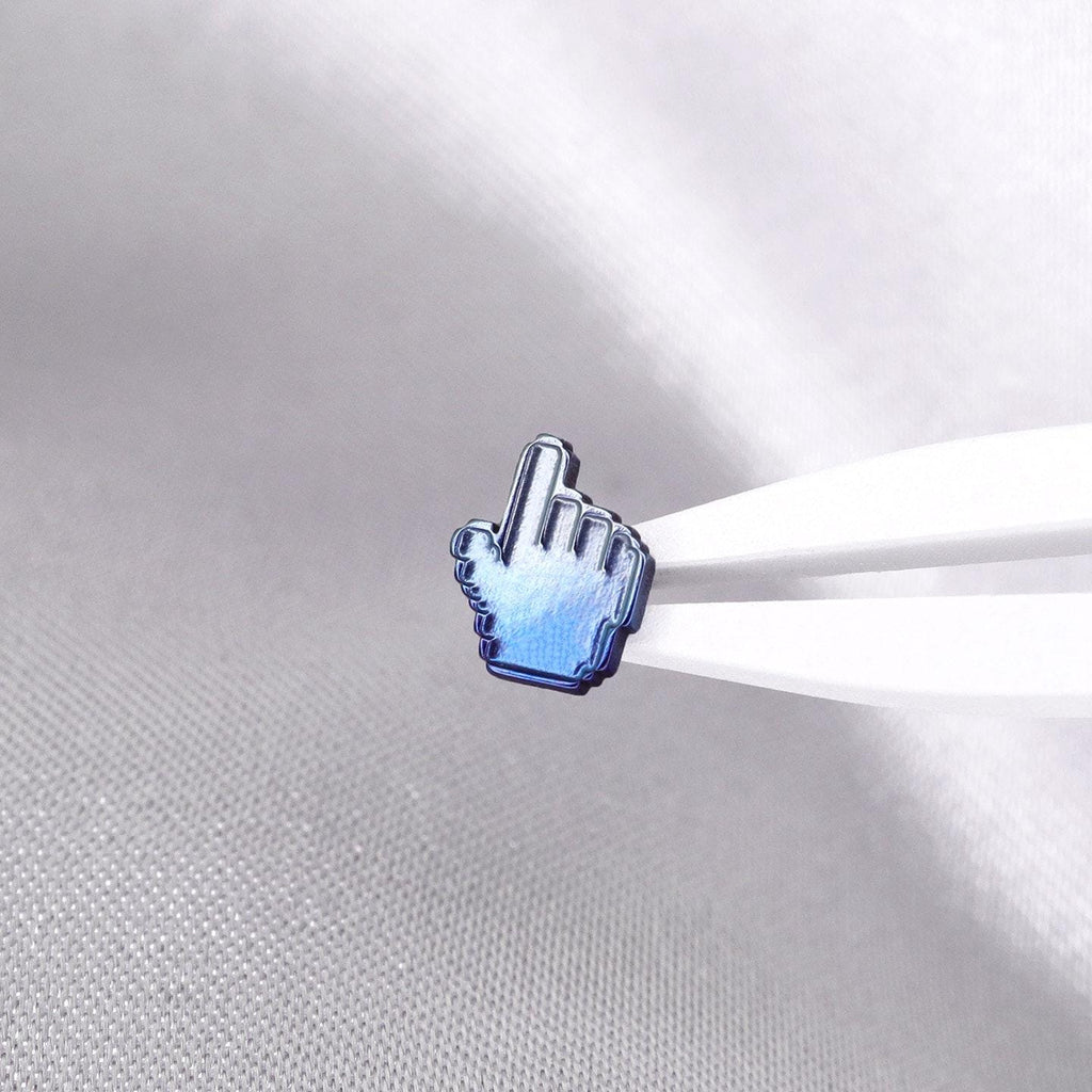 Pixel Cursor F136 Titanium flat-back jewelry image 07