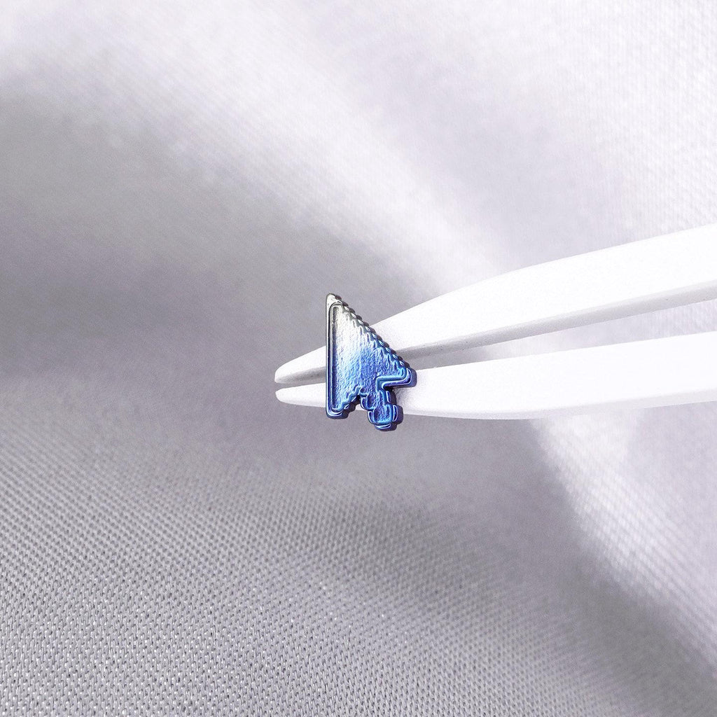 Pixel Cursor F136 Titanium flat-back jewelry image 08