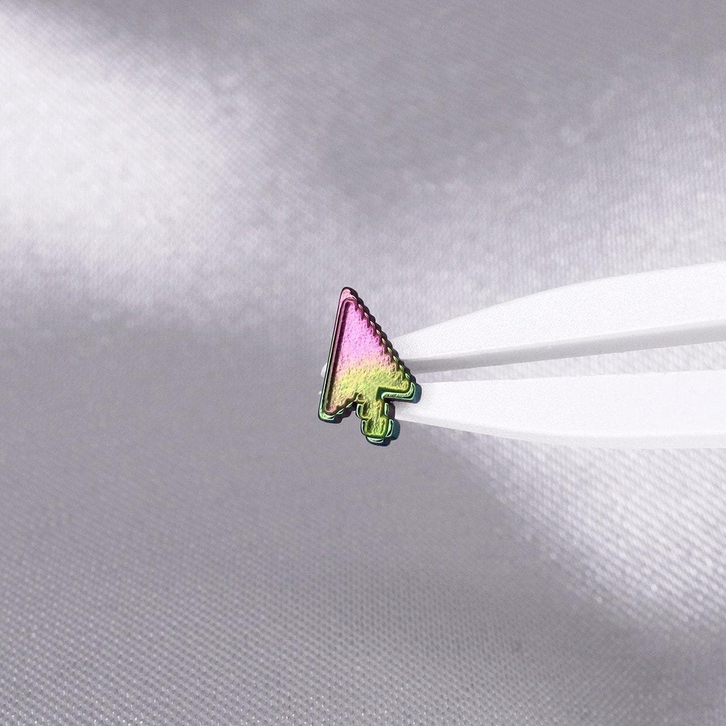 Pixel Cursor F136 Titanium flat-back jewelry image 09