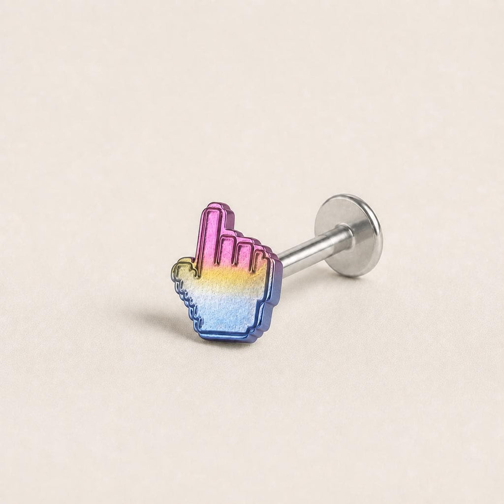 Pixel Cursor F136 Titanium flat-back jewelry image 17