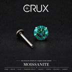ETSY 4553763499 | IMAGE 1 | Vivid Emerald Green Moissanite Flat Back Stud