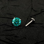 ETSY 4553763499 | IMAGE 4 | Vivid Emerald Green Moissanite Flat Back Stud