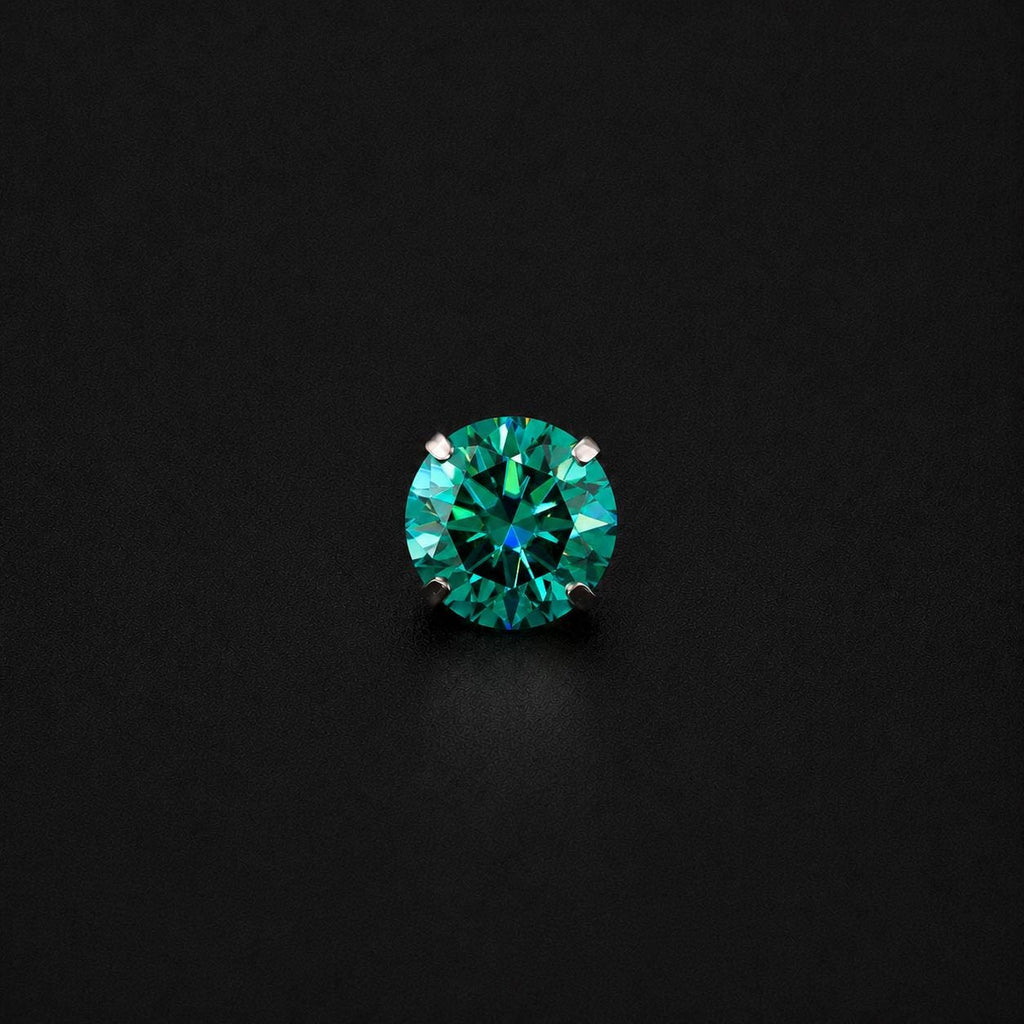 ETSY 4553763499 | IMAGE 7 | Vivid Emerald Green Moissanite Flat Back Stud