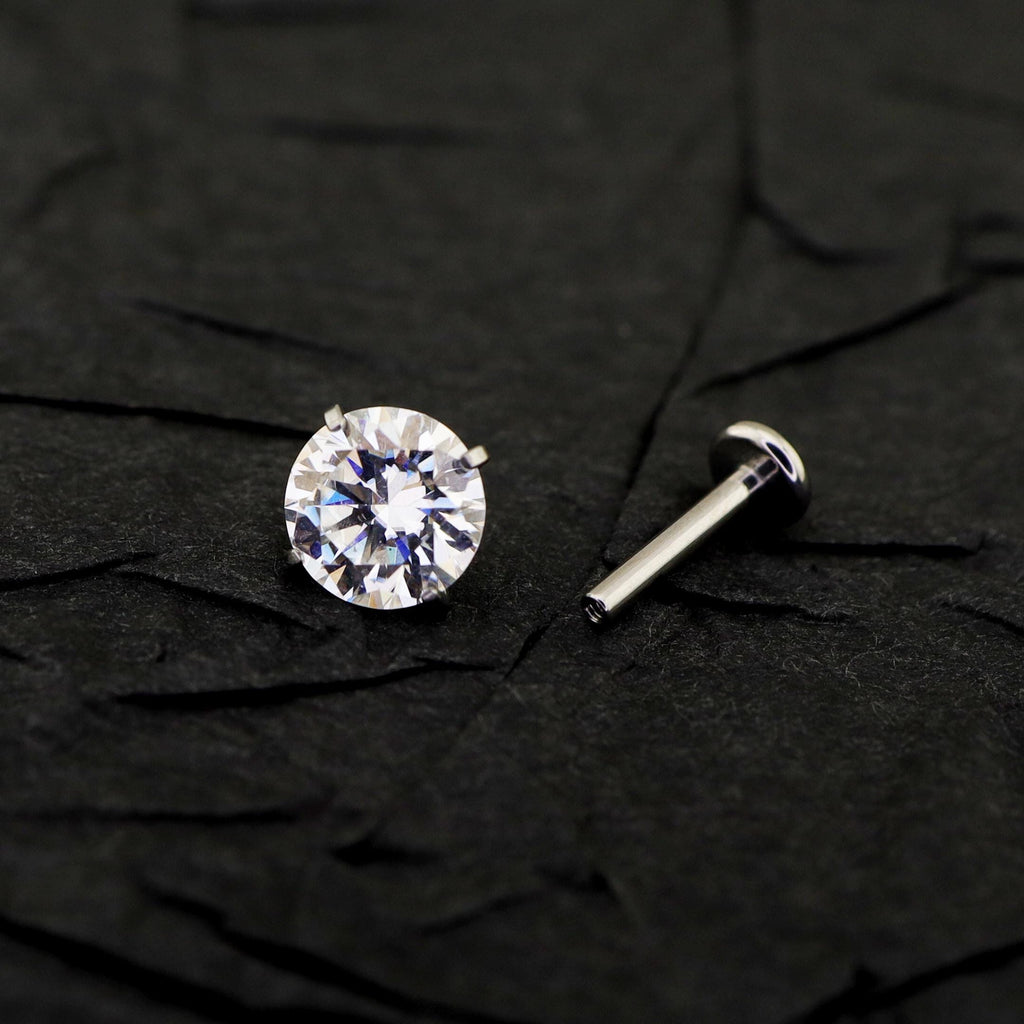 ETSY 4553675967 | IMAGE 3 | White Moissanite Flat Back Stud
