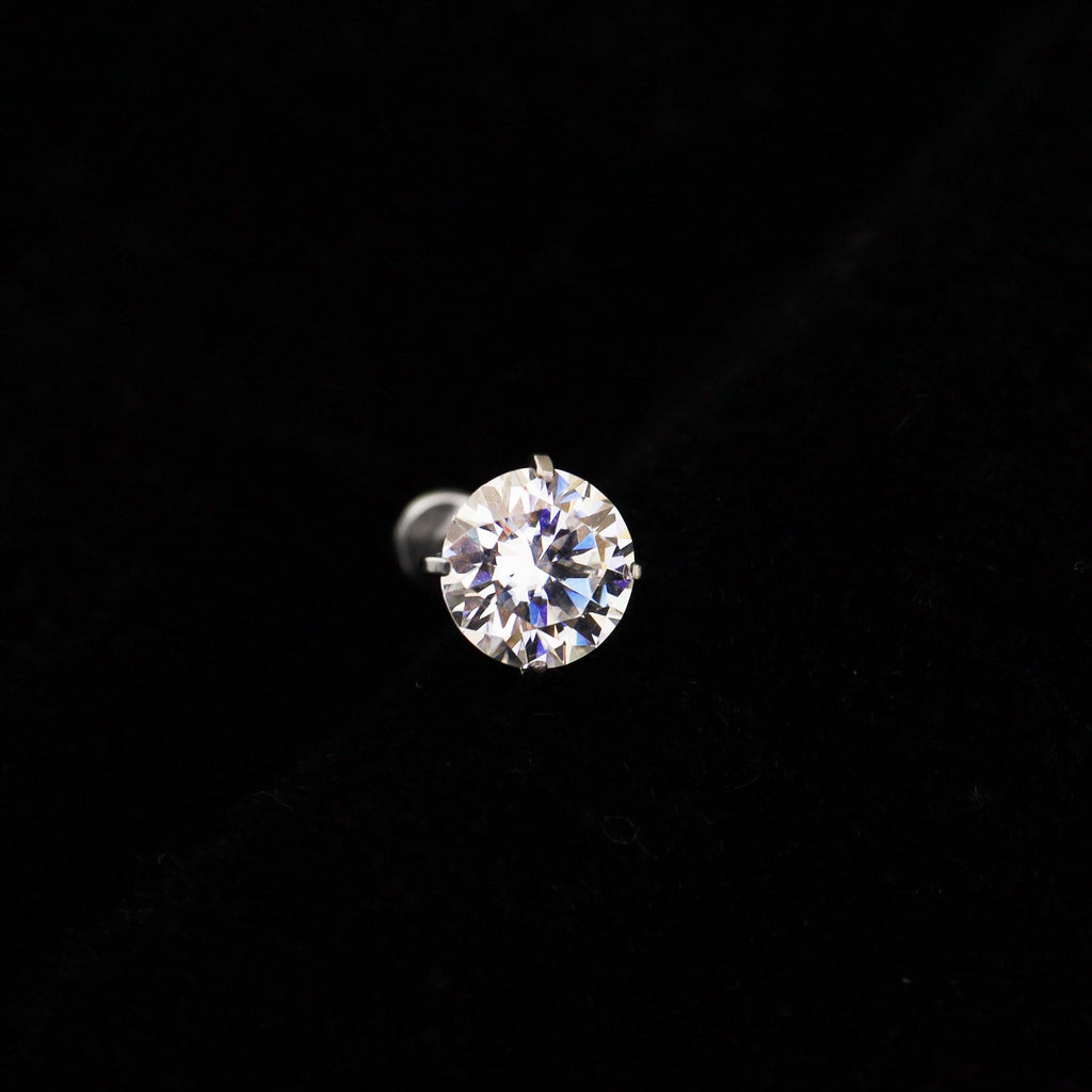ETSY 4553675967 | IMAGE 4 | White Moissanite Flat Back Stud
