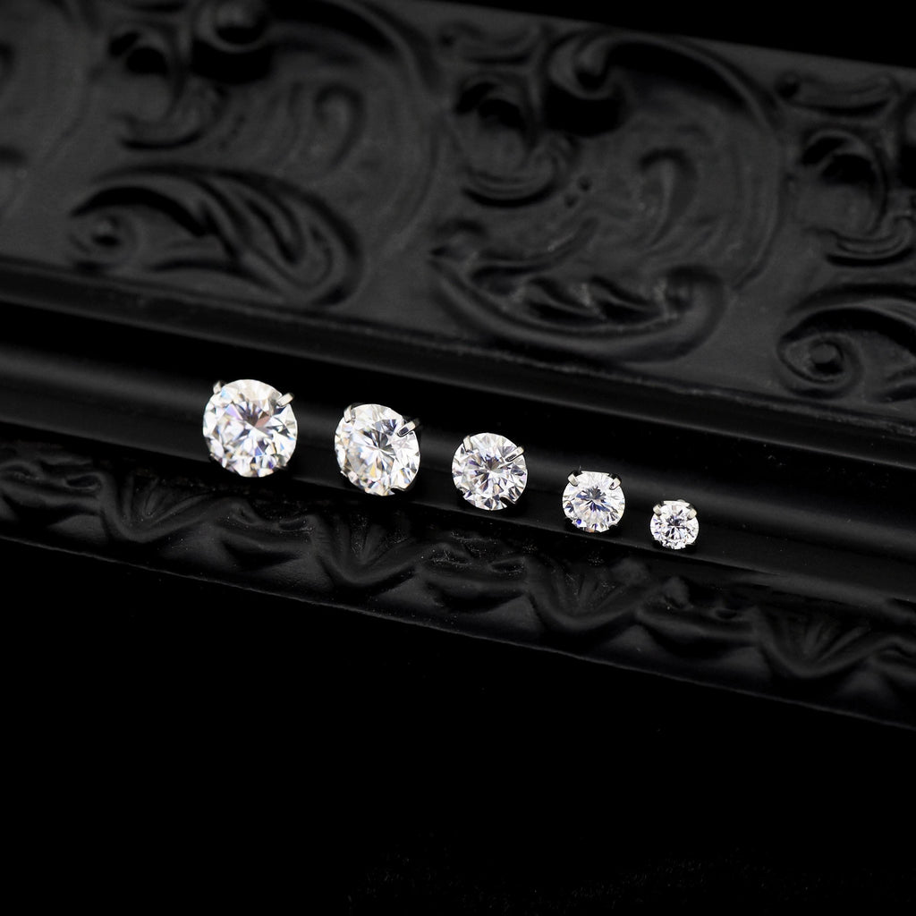 ETSY 4553675967 | IMAGE 5 | White Moissanite Flat Back Stud