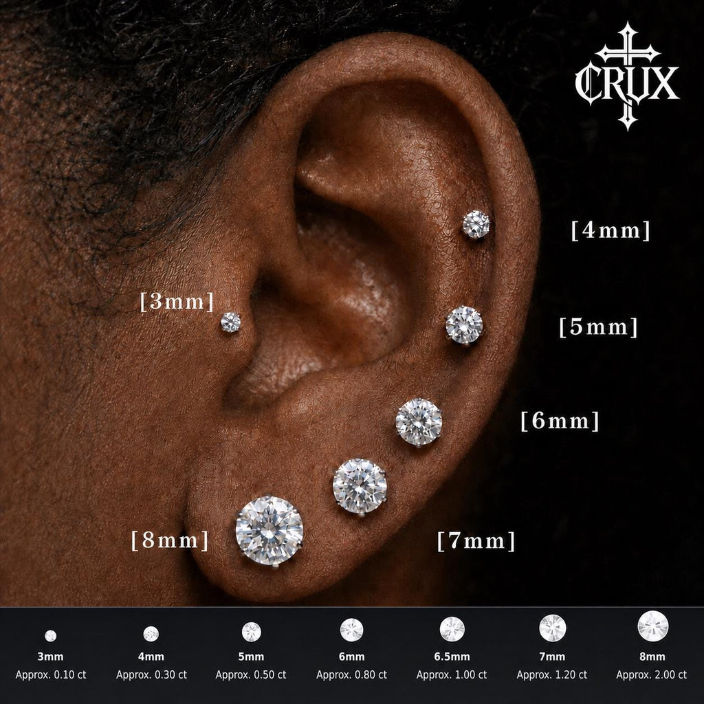 ETSY 4553675967 | IMAGE 8 | White Moissanite Flat Back Stud
