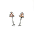 Paws & Purrs - PAIR OF Cat Ear CZ Internally Threaded Titanium Ear Stud - Champagne Gold