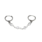 Double Hole CZ Chain Stainless Steel Earring - product image 3